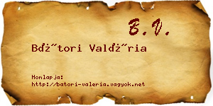 Bátori Valéria névjegykártya